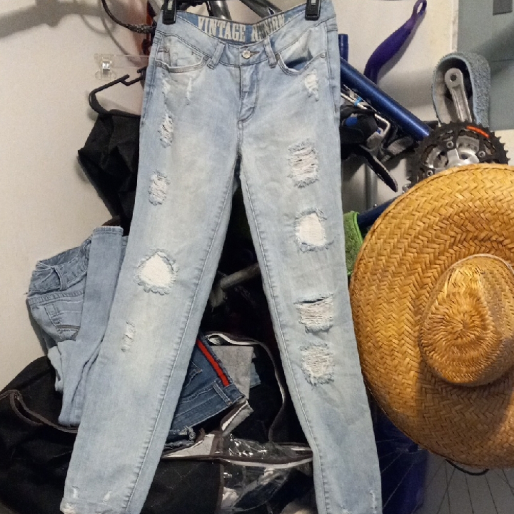 Vintage Light Blue Distressed Women's Jeans